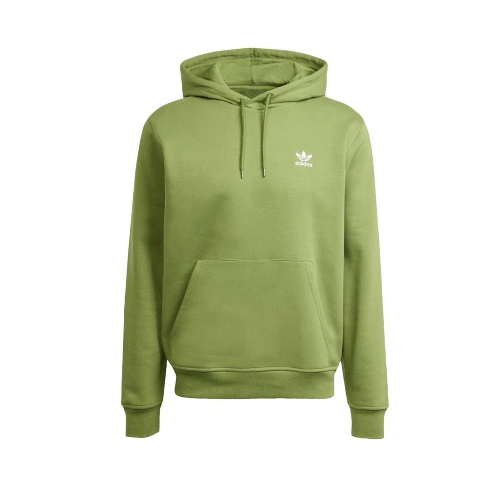 adidas men Trefoil Essentials Hoodie Size Large Tech Olive - New With Tags